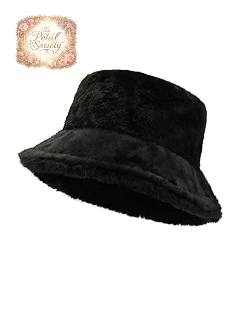 Women Plush Fluffy Bucket Hat Warm Lining Winter Faux Fur Cozy Wide Brim